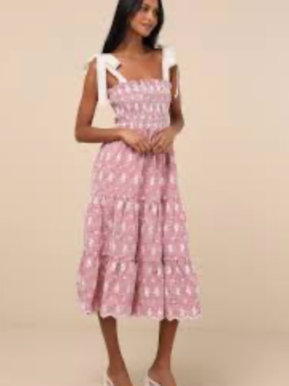 Jacquie The Label Red White Gingham Summer Dress XS Ribbon Ties Cottagecore Chic
